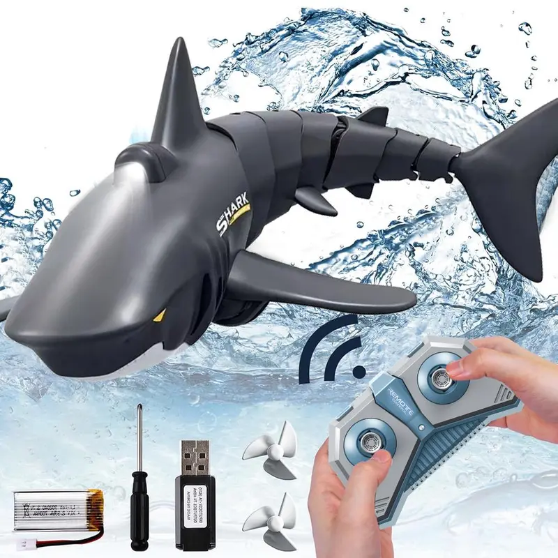Remote Control Shark Toy, Simulation Shark Water Toy, 2.4Ghz Water Remote Control Toy, Suitable for Swimming Pool, Bathroom Bathtub, Fish Tank 0