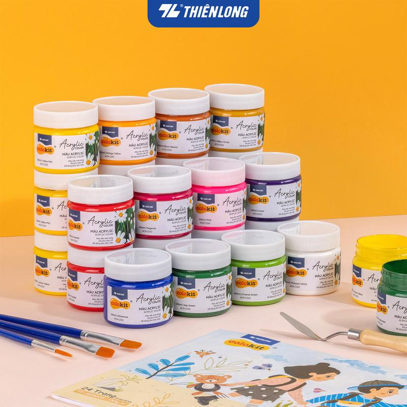 Màu nước Acrylic dạng hủ 100ml Thiên Long Colokit ACR-C010