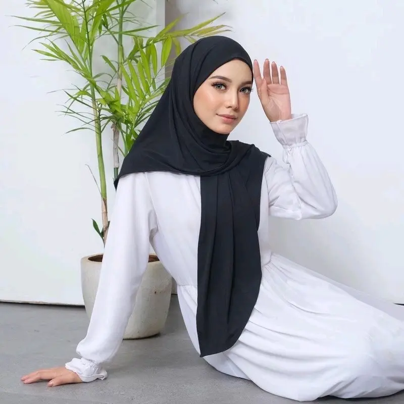 Hijab Segitiga Instan Jersey//segitiga instan malay premium Muslim Kerudung Segi Empat 4