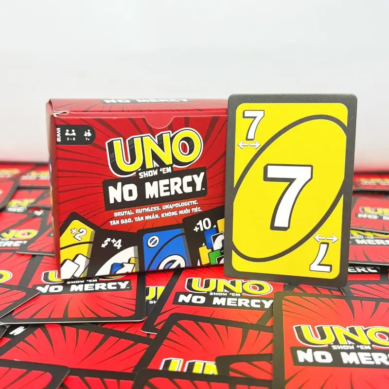 Bộ bài Uno No Mercy 165 thẻ bài cuộc chơi nâng cấp 10 luật chơi khắc nghiệt trò chơi thẻ bài Board Game Việt 2