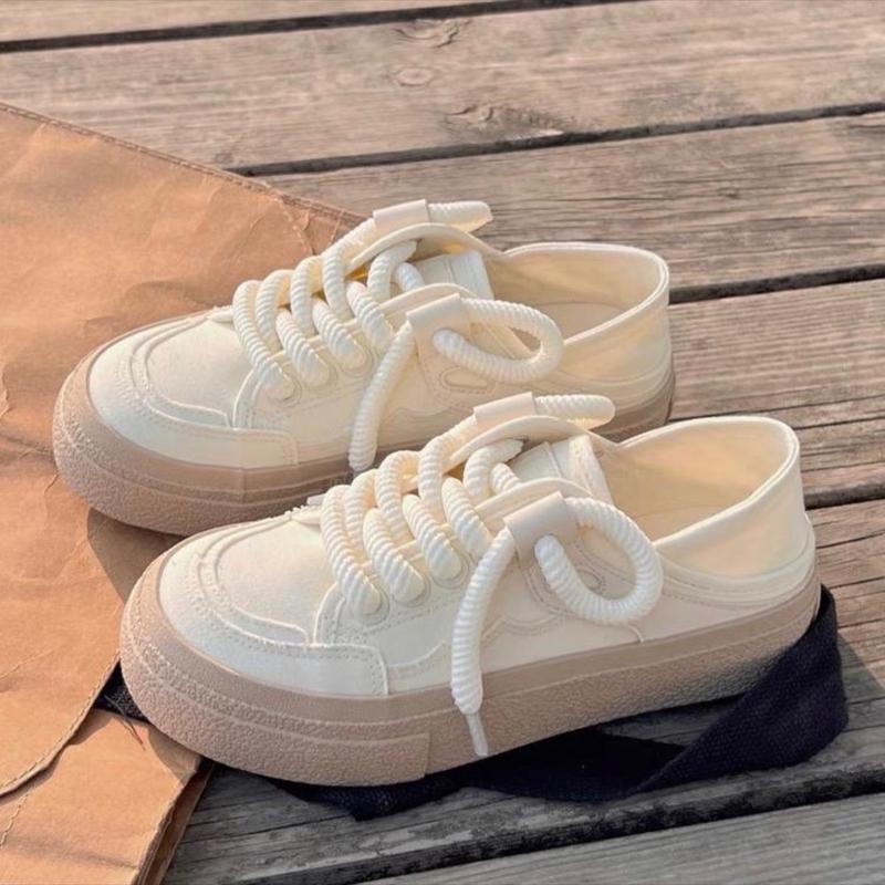 Giày nữ cavan gập gót Full Kem dây ban to  Mã G02 Shoes Sneaker