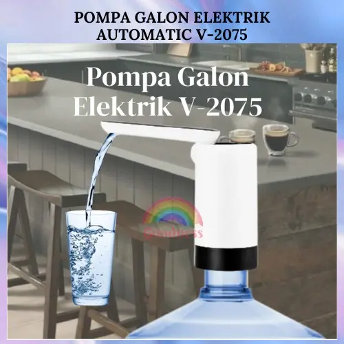 POMPA AIR GALON ELEKTRIK AUTHOMATIC CHARGER  PIPA DAPAT DILIPAT TYPE V-2075