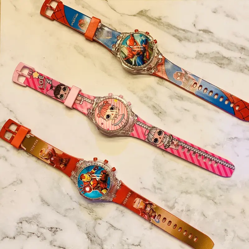 JAM TANGAN ANAK KARAKTER SPINNER A843 LED MUSIK LAMPU UNISEX 0