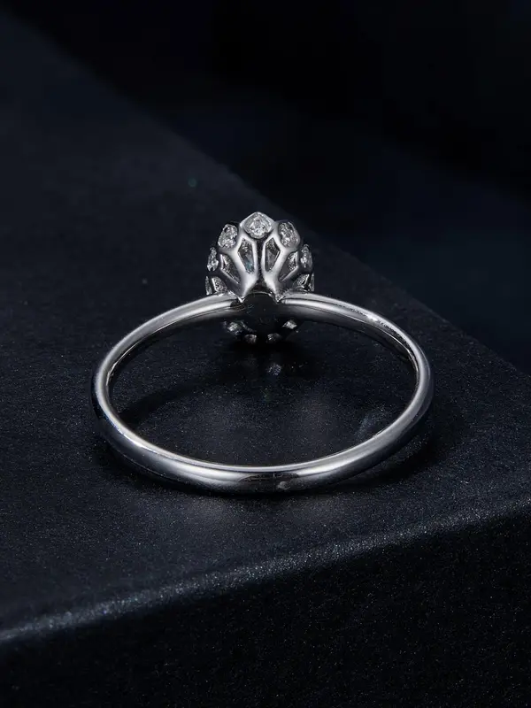 S925 Sterling Silver Synthetic Moissanite Ring, Fashion Jewelry for Party, Daily Clothing Decor, Trendy All-match & Exquisite Jewelry for Birthday Gift 7