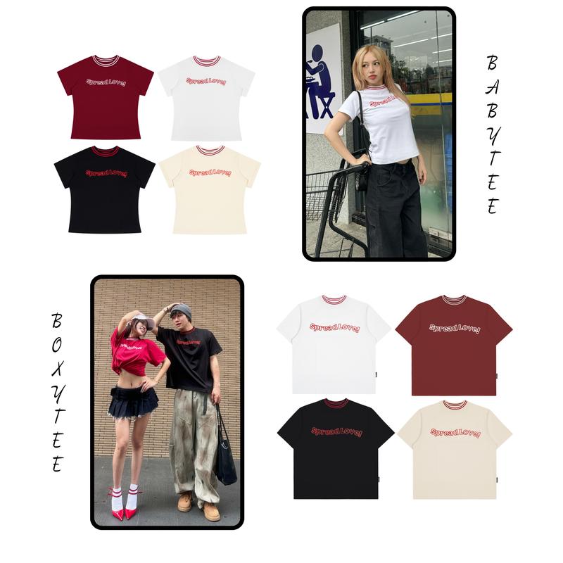 [XẢ KHO] Áo Babytee / BOXY cổ bo sọc SPREADLOVE SAIGONESE Nữ Nam Cotton