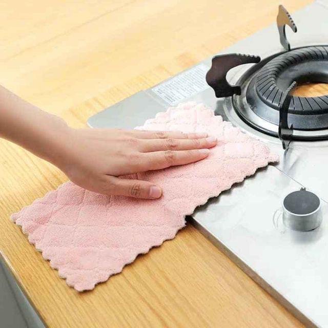 Khăn lau dầu vệ sinh bếp, đồ dùng đa năng, khăn lau tay nhà bếp khăn lau siêu thấm hút 2 mặt tiện lợi Làm Sạch 3