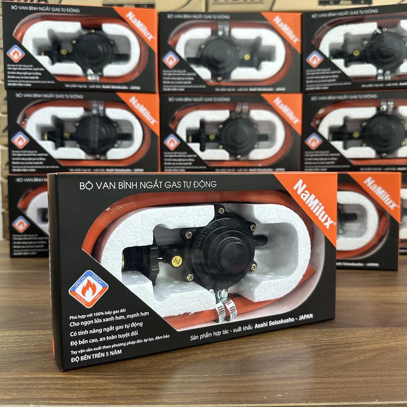 Bộ van gas điều áp tự động an toàn NAMILUX NA-345SVN Bao gồm VAN + DÂY ( Dùng bình gas xám, bình gas ren trong )