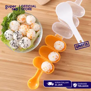 Cetakan Nasi Bola Bento Bulat Rice Shaker Alat Cetak Bentuk Nasi Bulat Gratis Centong Nasi