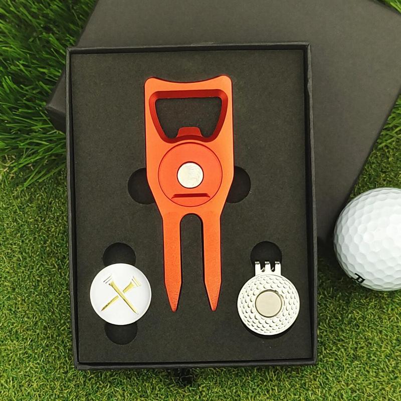 Product Introduction of Golf Ball Mark Gift Set, 1 Box Professional Golf Divot Tool & Ball Mark & Cap Clip, Golf Accessories for Men & Women 4