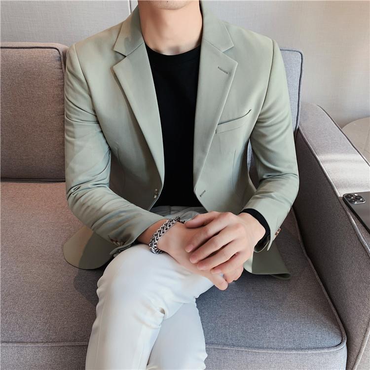 Product Introduction of Slim Fit Men's Blazer Korean Style Ins Trendy Cool High-End Casual Suit Business Formal Hairstylist Jacket Footwear 24