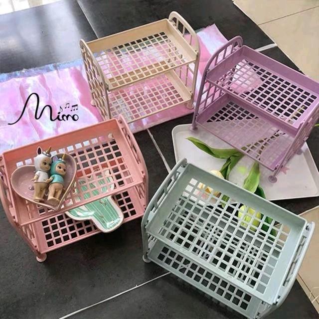 Kệ Nhựa Mini 2 Tầng Đựng Đồ Đa Năng SiêuXinh - Kệ Mini 2 Tầng Xếp Gọn Trang Trí Để Bàn - Giá Để Đồ, Kệ Mỹ Phẩm 8