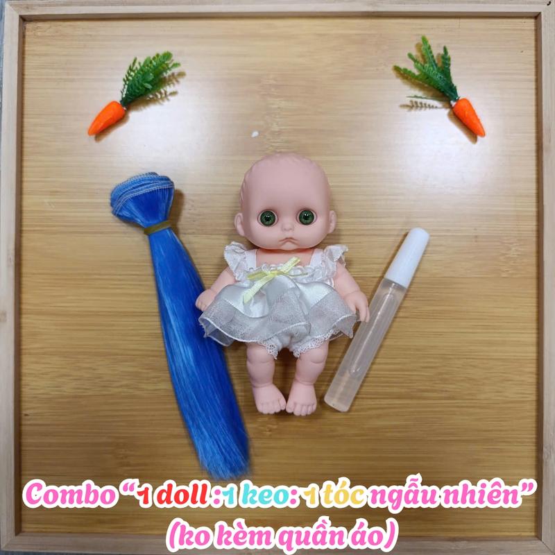 Combo 50k 3món búp bê 5in kèm tóc giả và keo gắn tóc ngẫu nhiên Toy Đồ Chơi không kèm quần áo