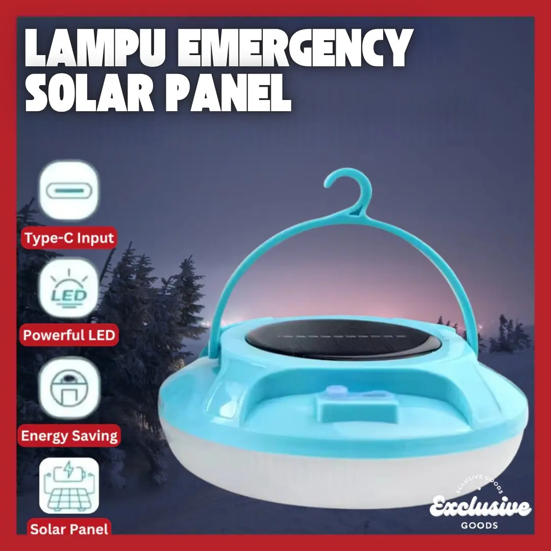[XGoods] Lampu Emergency UFO Gantung Solar Panel Camping Lamp 300W 400W 500W Lampu Outdoor