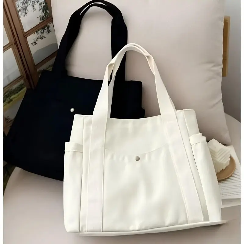 Minimaze - ToteBag Kanvas Audy ToteBag Kerja Kuliah Big size Polos Wanita Sekolah Hitam