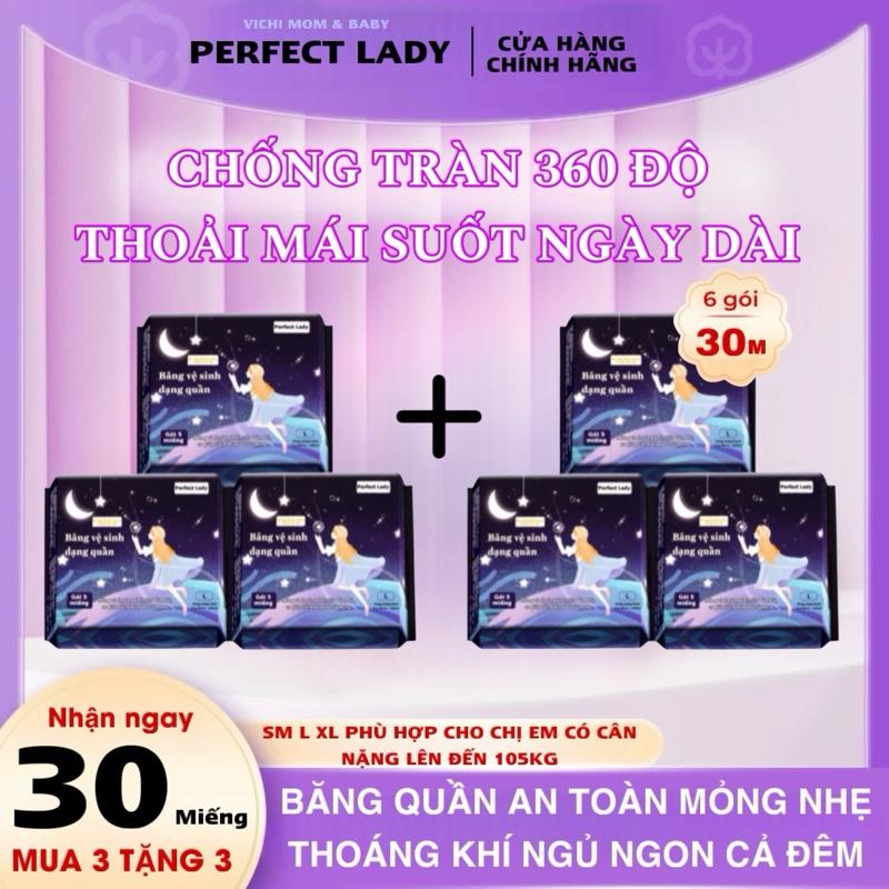 【MUA 3 TẶNG 3 Băng Vệ Sinh Dạng Quần PERFECT LADY (Gồm 30 Miếng) mềm mại, thấm hút tốt, không lộ viền, dùng được cả ngày lẫn đêm/phụ nữ sau sinh Tampon Nữ