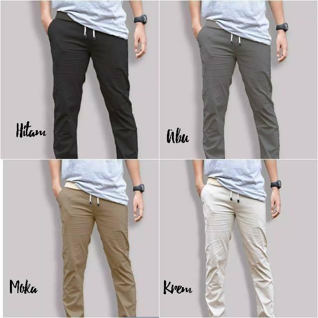 Celana Chino Panjang Pria Big Size Jumbo 27-38 Bahan Melar Adem Dewasa Katun Twill - CNR 3