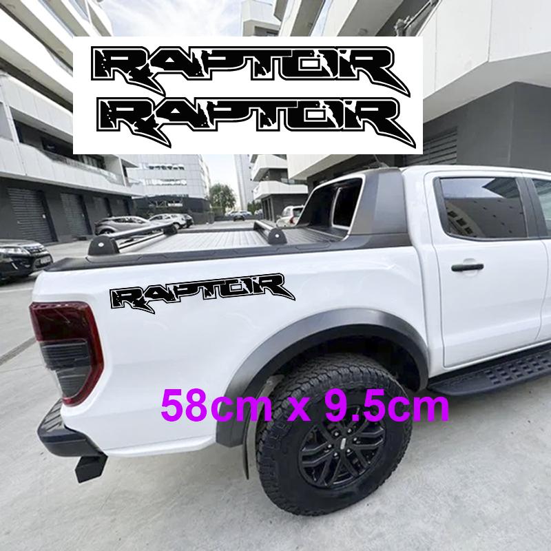 Bộ 2 Tem Chữ RAPTOR Phản Quang Phong Cách Thể Thao Dán Xe KT 58x9.5cm
