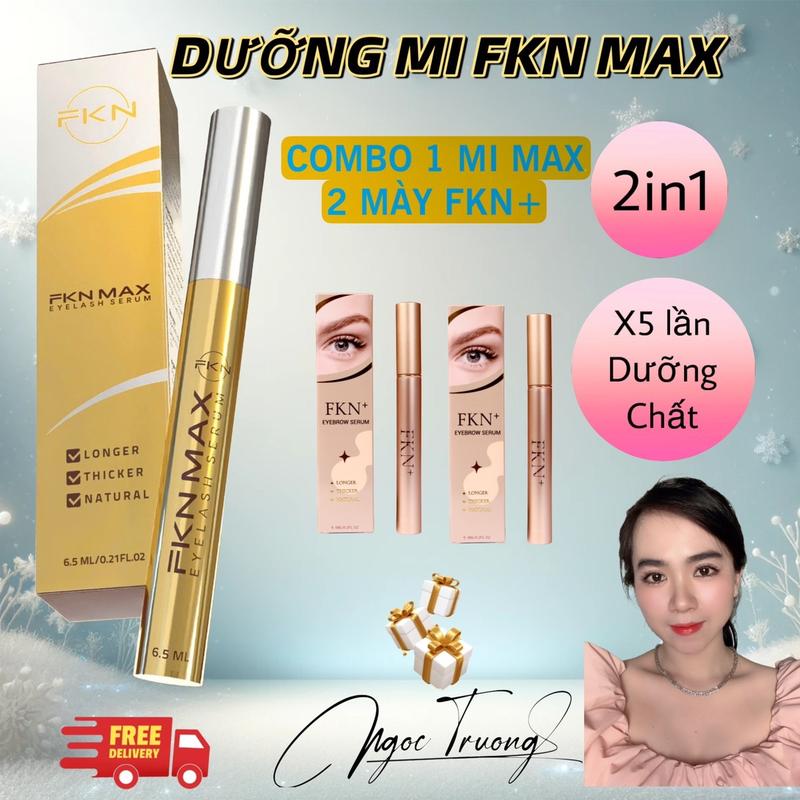 1 DƯỠNG MI FKN MAX + 2 DƯỠNG LÔNG MÀY FKN phiên bản giới hạn cao cấp 2 trong 1 dành cho nam và nữ, hổ trợ tình trạng lông mi thưa ngắn, mày nhạt hạn sử dụng 36 tháng, mỗi cây 6ml  (hạn chế thâm) Mỹ Phẩm