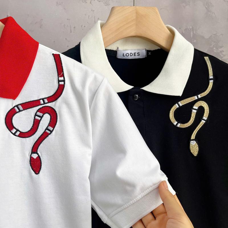 Áo thun nam nữ cổ trụ tay ngắn vải coton co dãn thêu cổ vàng mẫu mới rất đẹp chuẩn form hàng shop TĐL Store 3
