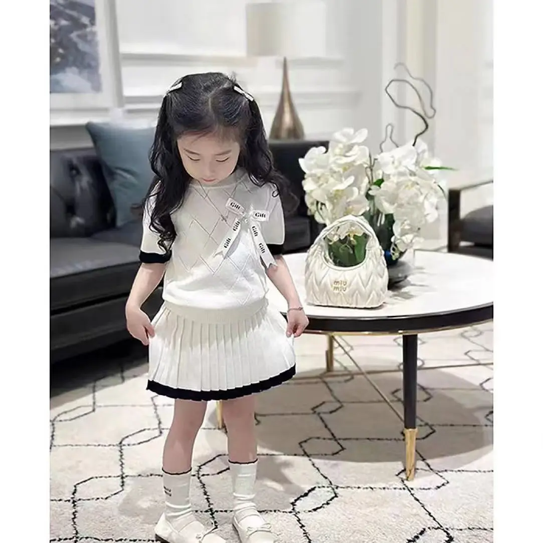 Bộ Đồ Công Chúa Trẻ Em, Dx50, ngắn Tay, Dệt Kim, ngắn Tay, Phong Cách Hàn Quốc, Thanh Lịch, Thích Hợp Cho Mùa Hè, Thiết Kế khoét Cho Bé, Thời Trang, Có Sẵn Năm 2025
