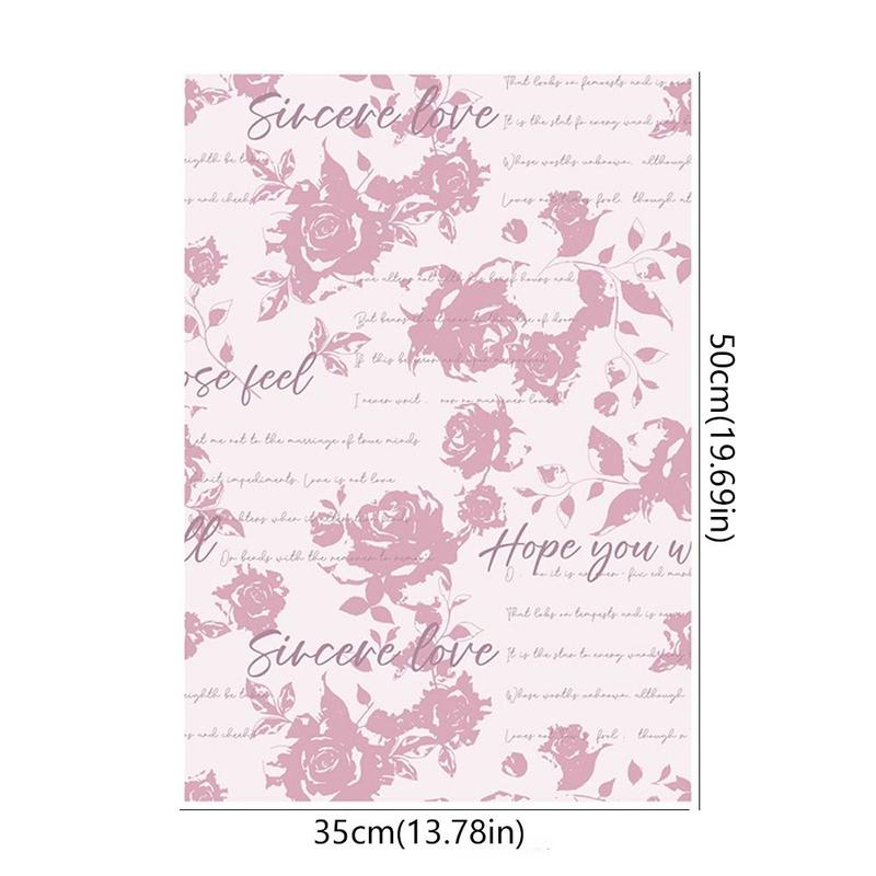 Product Introduction of 10pcs Creative Floral Pattern Rose Flower Packaging Paper Antique Waterproof Bouquet Wrapping Paper Kraft Paper Romantic Gift Packaging Paper Room Decor 11