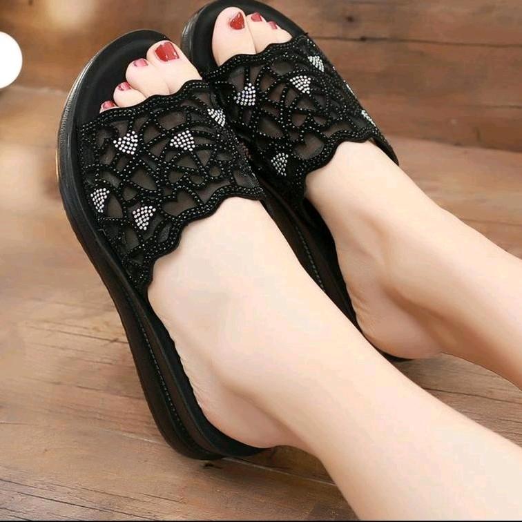 Best Seller Sandal Wedges wanita Sofiya/ Wedges slop wanita/Wedges pesta/Sandal pesta/Wedges Sofiya Kekinian Termurah untuk Pesta / Sandal Pesta Sofiya Trendi 2023 Best Seller wanita sendal 1