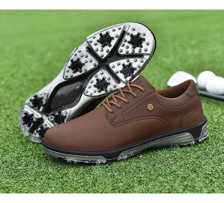 Product Introduction of Plus Size Golf Shoes for Men Breathable Nail Resistant Non slip Lace up Sports Shoes 16