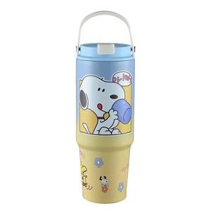 Cawan Ais, Kapasiti 30oz, Reka Bentuk Kartun, Untuk Lelaki dan Wanita, Comel dengan Straw, Pegang Tangan, Cawan Kereta Api, Diperbuat daripada Keluli Tahan Karat 304 กระติก  คาปิบาร่า Hijau Merah