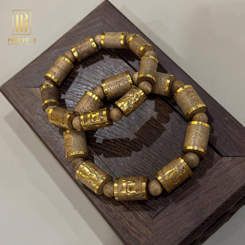 [BV] Vòng Trầm Hương Đốt Trúc Tự Nhiên BV Phúc Lộc Thọ, Mùi hương ngọt ngào | Trầm Hương Phúc Tử Vi - Phụ Kiện