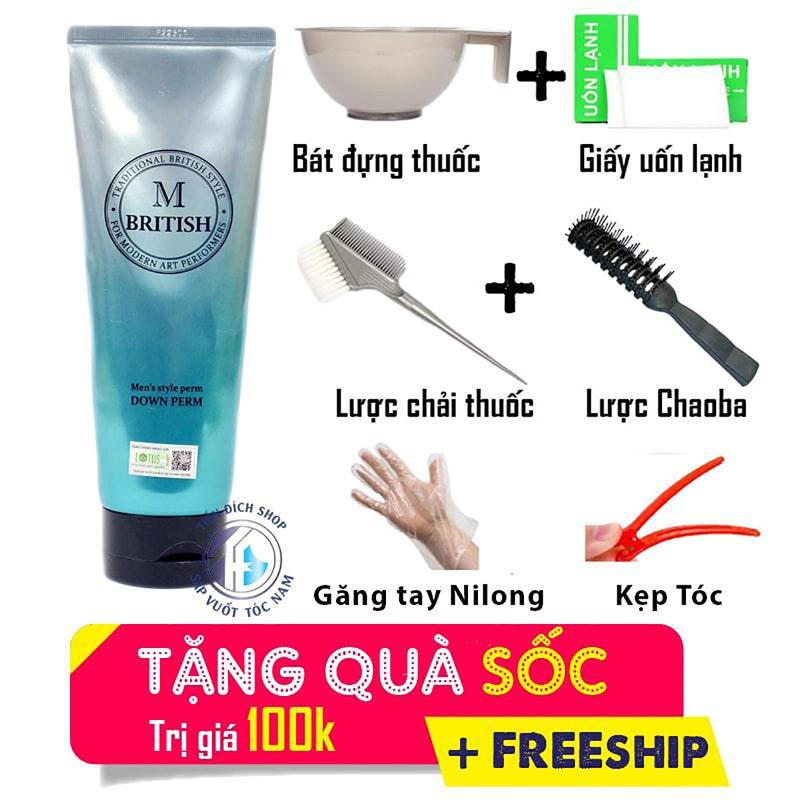 Kem ép side tóc nam M British Ép Side cao cấp Hàn Quốc – BRITISH M Men’s Style Down Perm 200gr chính hãng + Tặng FULL Quà dụng cụ Chăm Sóc Tóc Dưỡng Tóc Serum