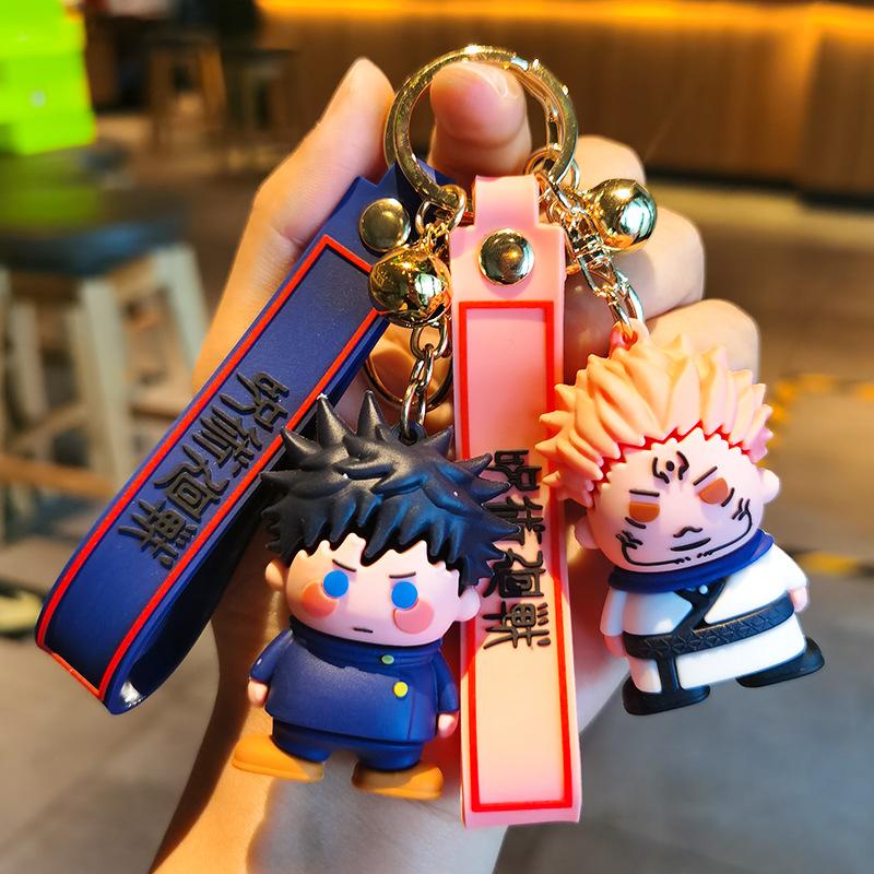 Dây Chuyền Chìa Khóa Silicon, Chủ Đề Jujutsu Kaisen, Mô Hình Satoru Gojo Và Geto Suguru, Móc Chìa Khóa, Móc Khóa Anime, Quà Tặng Cho Bạn Bè Women Nữ 2
