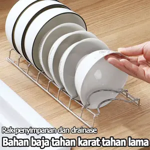 Piring Stainless Steel Premium: Rak Pengering & Penyimpanan Antigerak, Anti Keras, Mumpuni Ruang, Mudah Dipelih, dan Berkekuatan Lengkap untuk Dapur Minimalis Anda