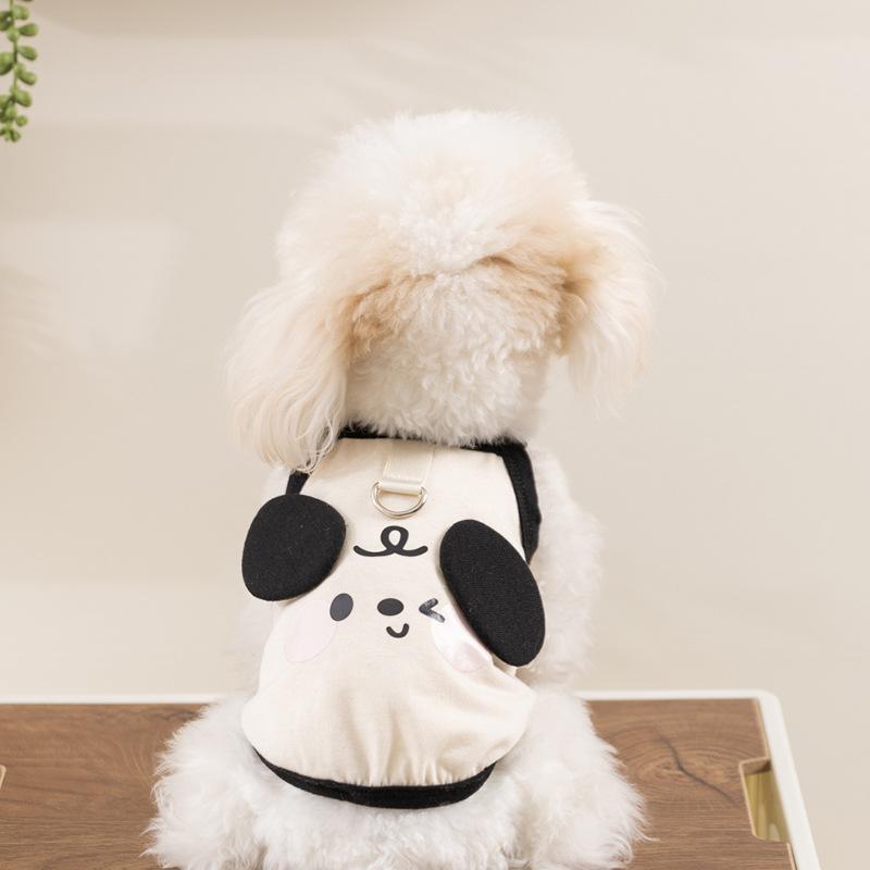 Product Introduction of Quần áo cho chó cưng, mùa xuân và mùa hè, thiết kế đeo chéo hình con chó và mèo dễ thương, thích hợp cho chó Nhỏ và Cỡ Vừa Teddy Bichon, hai chân, quần áo địu bông thỏ 4