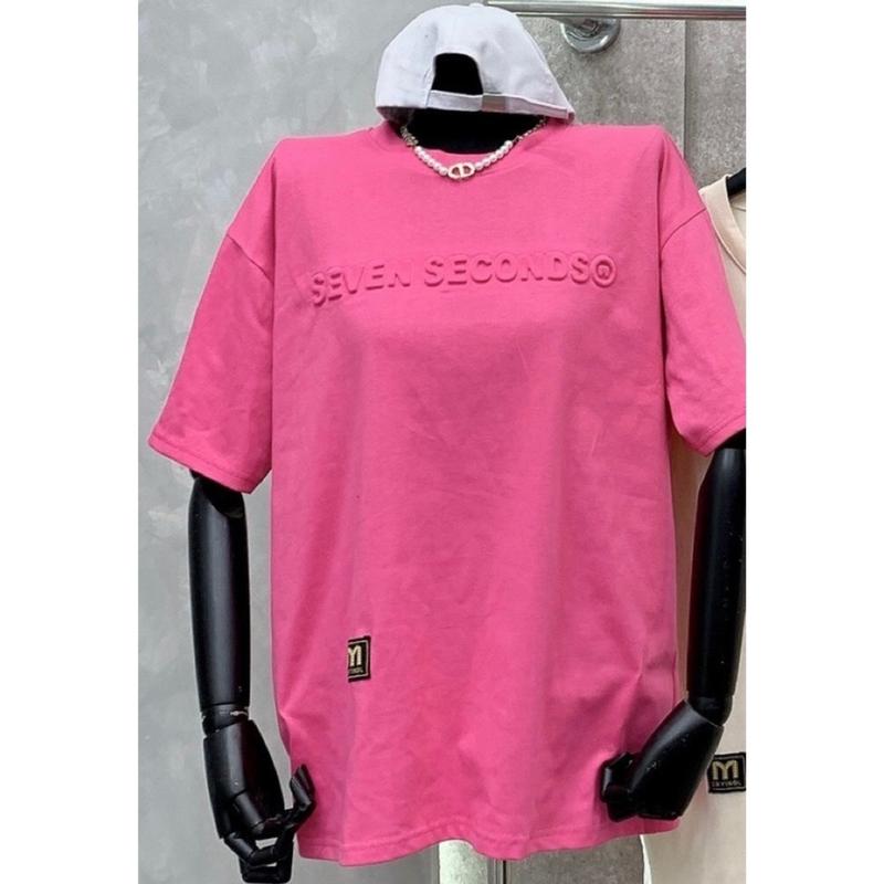 [#31]Áo phông form rộng, áo thun nữ dập nổi chữ seven Top Women