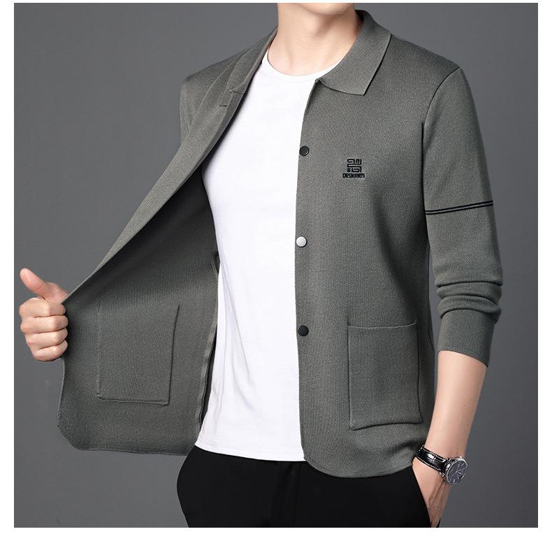 Product Introduction of Cozy High-Density Knit Cardigan for Men: 2024 Autumn Collection Knitwear Menswear Tops Lingerie Knife Longsleeve 23