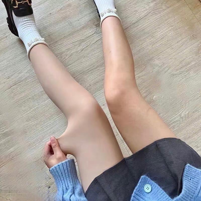   SIÊU HOT  Quần Tất 3D Màu Da Lót Nỉ Siêu Thật Chân Gọn Chân Cực Ấm Cho Mùa Đông Nữ quần  tất Women tất  da 2  lớp 