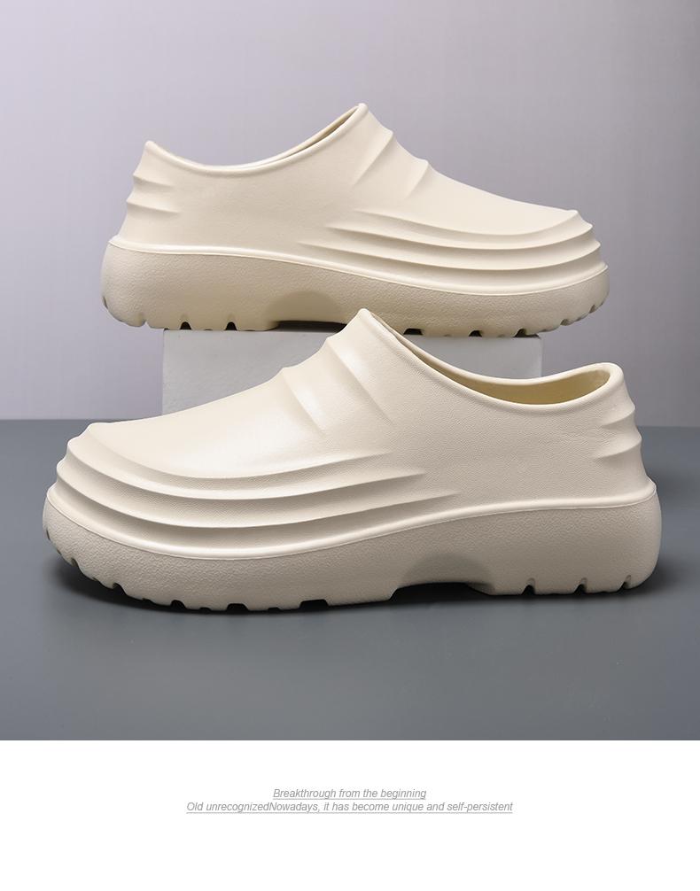 Product Introduction of New Styles Wholesale Nude Black Working Shoes for Men Chef Waterproof Clogs Factory in China Low Price Eva Lightweight 9