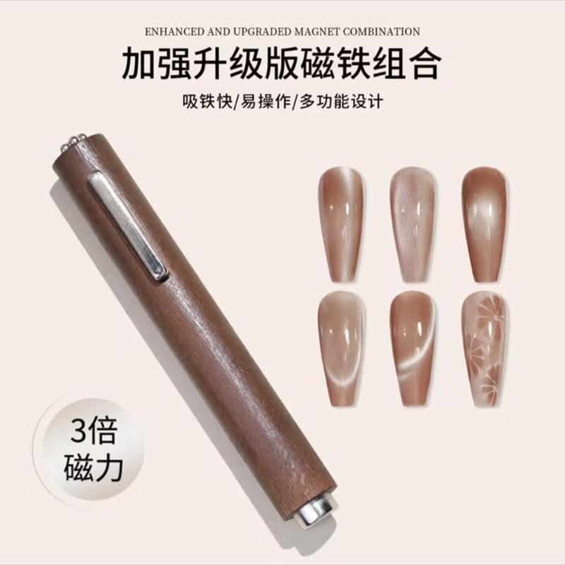  Nam châm trụ thân gỗ 3 trong 1 hơ mắt mèo siêu mạnh nam châm mắt mèo 3in1 làm nail 