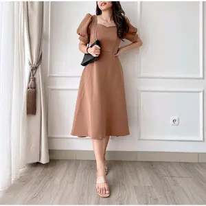 Dress Jassy Midi Casual Gaun pesta Elegan