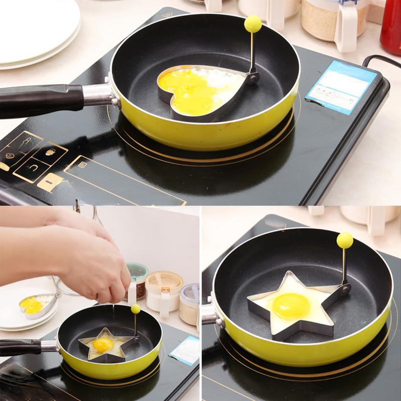 Product Introduction of 5Pcs Stainless Steel 5Style Fried Egg Pancake Shaper Omelette Mold Mould Frying Egg Cooking Tools Kitchen Accessories Gadget 6