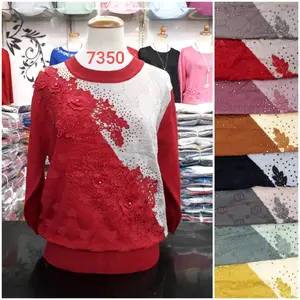 Rajut Kova By Bellina Terbaru Atasan Bordir Nyaman Bordir Nyaman kaos raju plus size teracota Panjang Knitwear