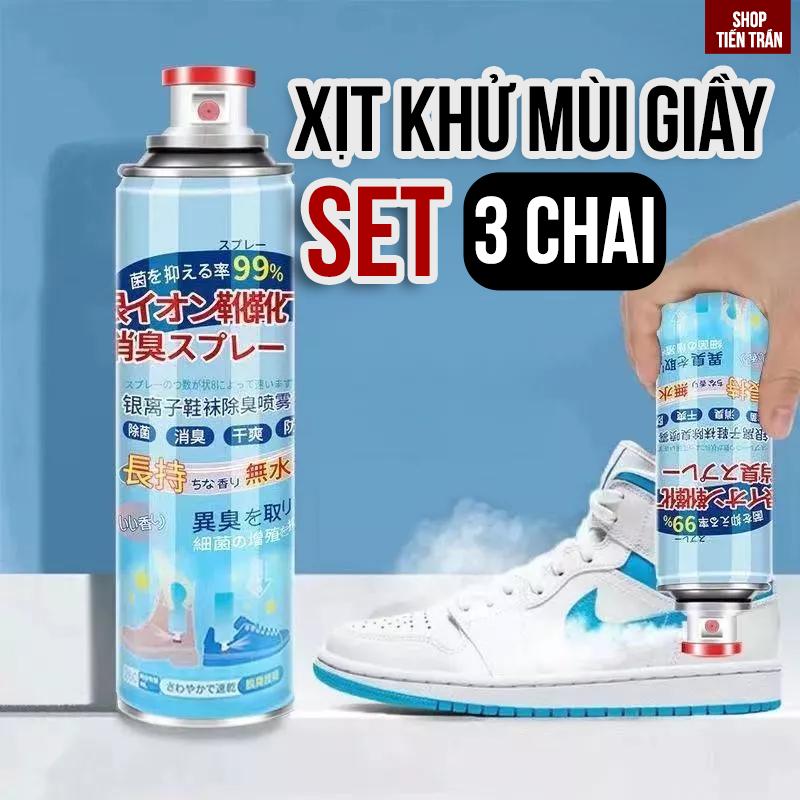 Combo 3 Bình Xịt Khử Mùi Giày Công Nghệ Bạc AG+ Dung Tích 260ml Khử Mùi 24h, Chai Xịt Khử Mùi Giày Tỏa Hương Thơm Chống Hôi Chân Nam