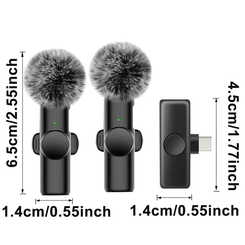 Wireless Lavalier Lapel Microphone, USB Rechargeable Omnidirectional Condenser Recording Mic for Interview Video Podcast, Professional Microphone for iPhone, iPad, Audio 3