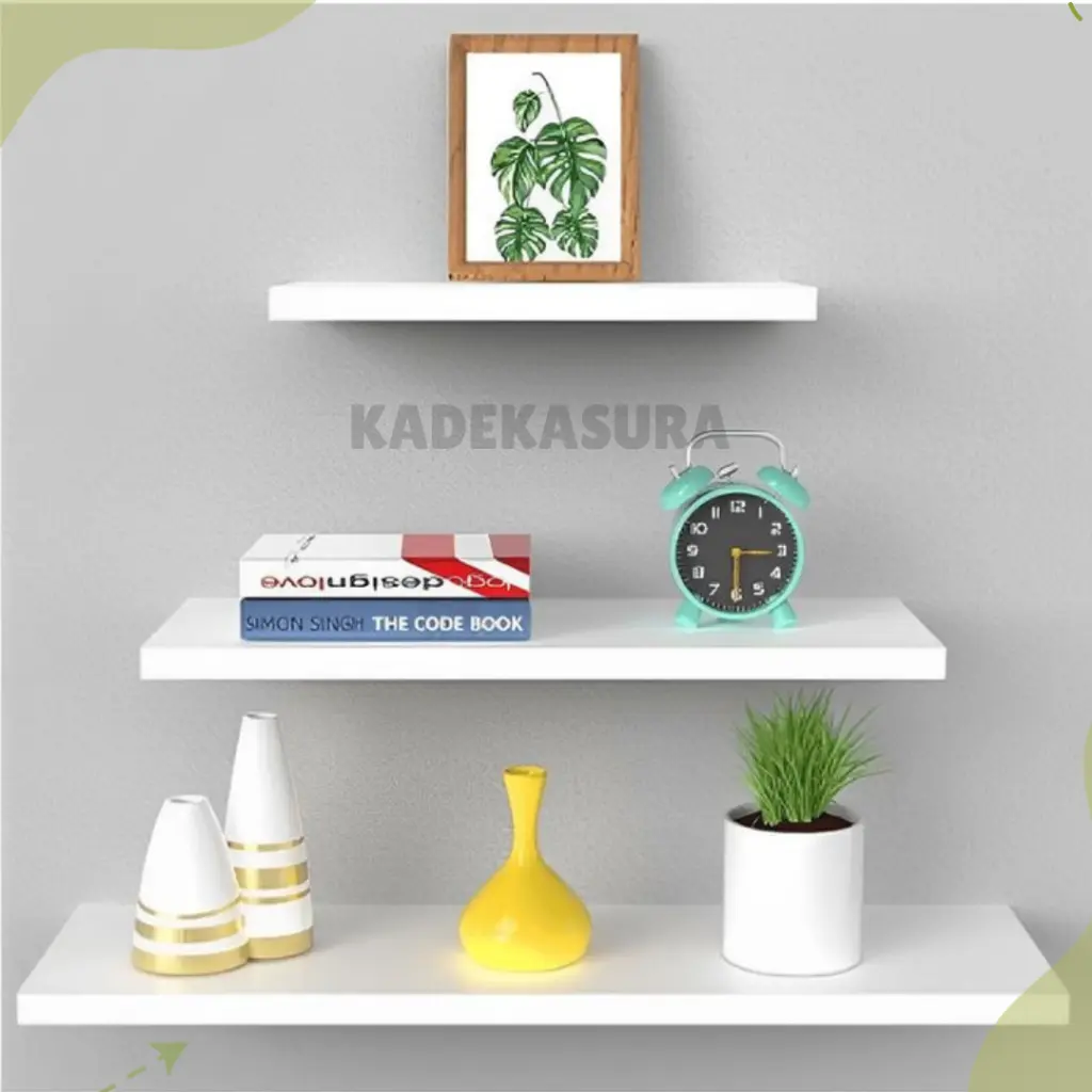 Furniture Ruang Tamu 3 Susun Terbaru Rak Ambalan Dinding Isi 3 Pcs Kayu Besi