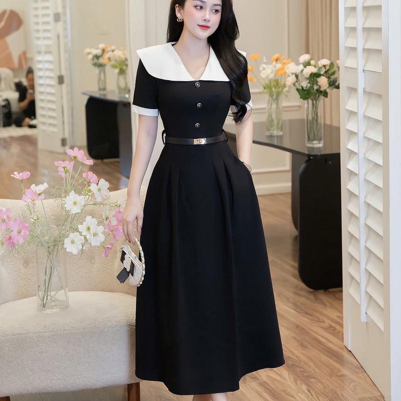 Váy thiết kế Rosy V65 dáng A tùng xoè phù hợp đi làm, đi tiệc và đi chơi (tặng kèm thắt lưng) Nữ Dress