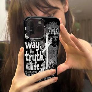 Black Faith Compatible with Apple 16 Pro Max Phone Case iPhone 15 Soft Case Jelly 13 Stylish 11 New XR