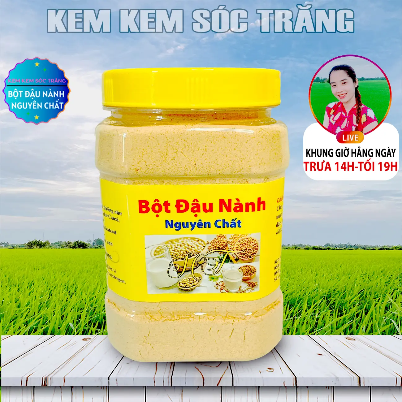 1 Hộp Bột Đậu Nành Rang Xay Mỗi Hộp 500 Gram