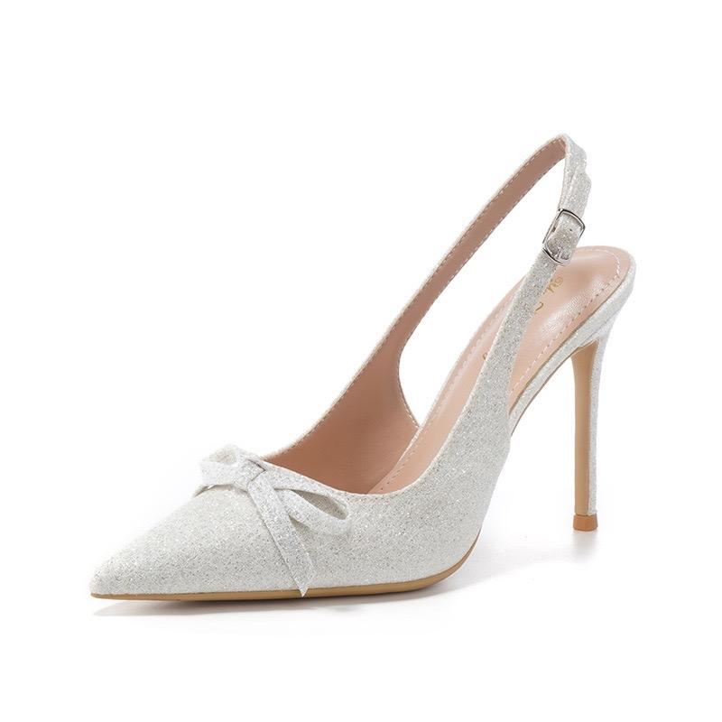 Giày cao gót Nơ Xinh HM99 mũi nhọn chất da kim tuyến mới gót cao 7cm,9cm dành cho nàng đi chơi đi tiệc đây ạ