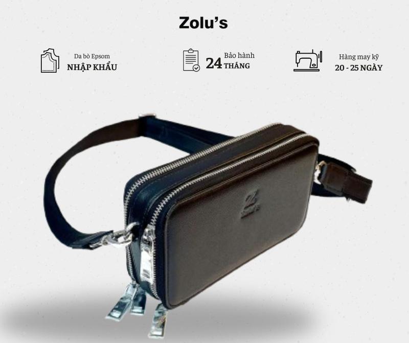 Túi đeo chéo da bò Epsom form cứng đựng được iPhone ProMax 21x12x6 TDC16 - Bag Đeo Vai Nam