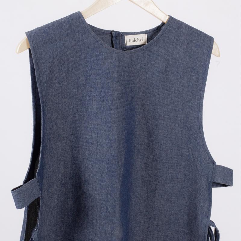 Denim Vest - Outer Vest Wanita Rompi Jeans Korea Style (Dark Color, One Size, Two Colours) | WEARPULCHRA | 2